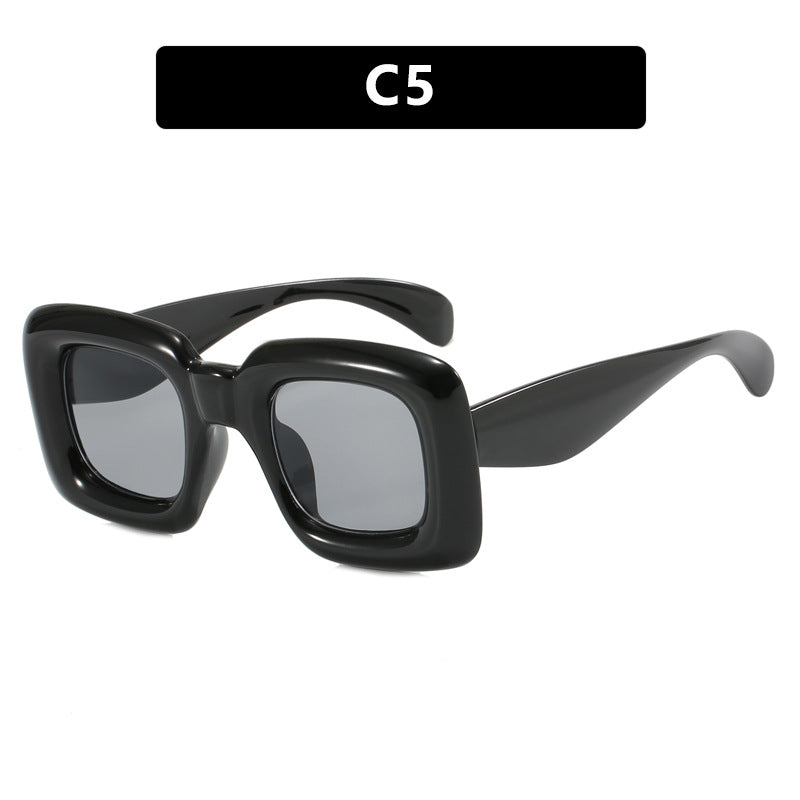 Damen stilvolle quadratische Sonnenbrille mit breitem Rahmen Karnz