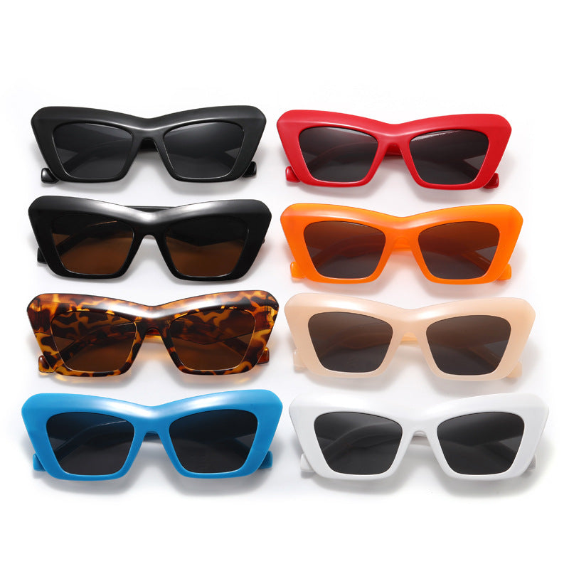 Damen modische Oversized-Sonnenbrille mit kantigem Rahmen Karnz