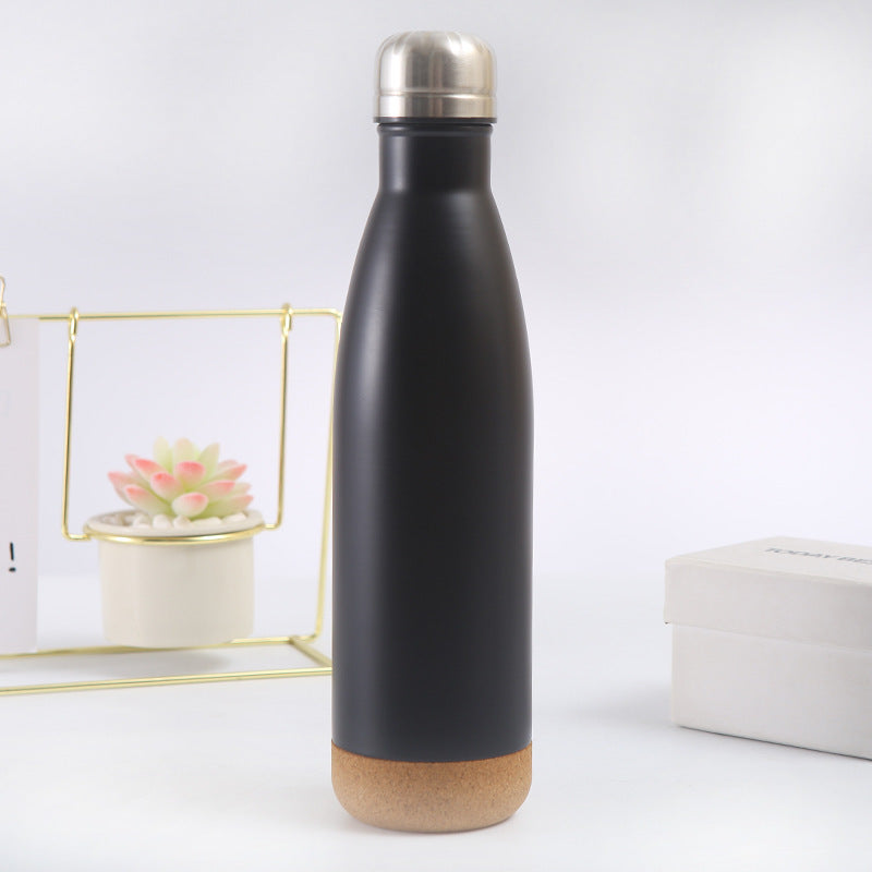 Damen stilvolle Edelstahl Isolierflasche mit Korkboden Karnz