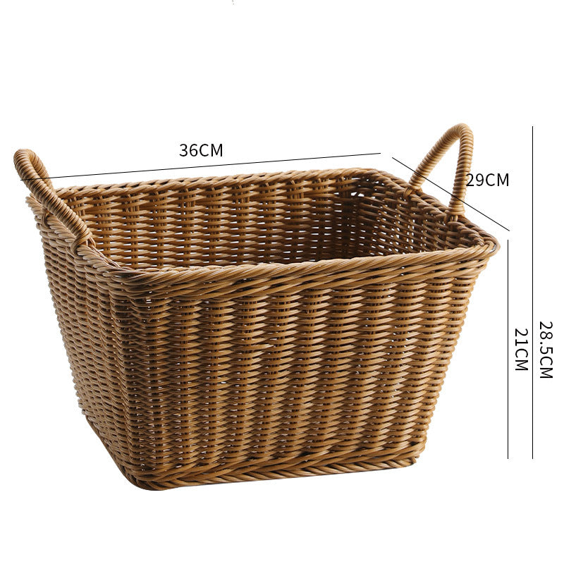 Unisex Geräumiger Aufbewahrungskorb aus geflochtenem Rattan Karnz