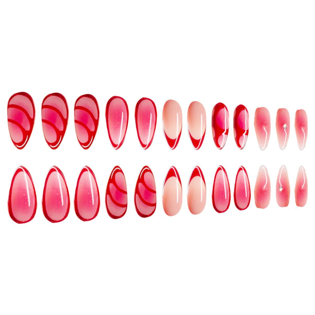 Künstlerisches Stiletto Press-On Nagelset Karnz