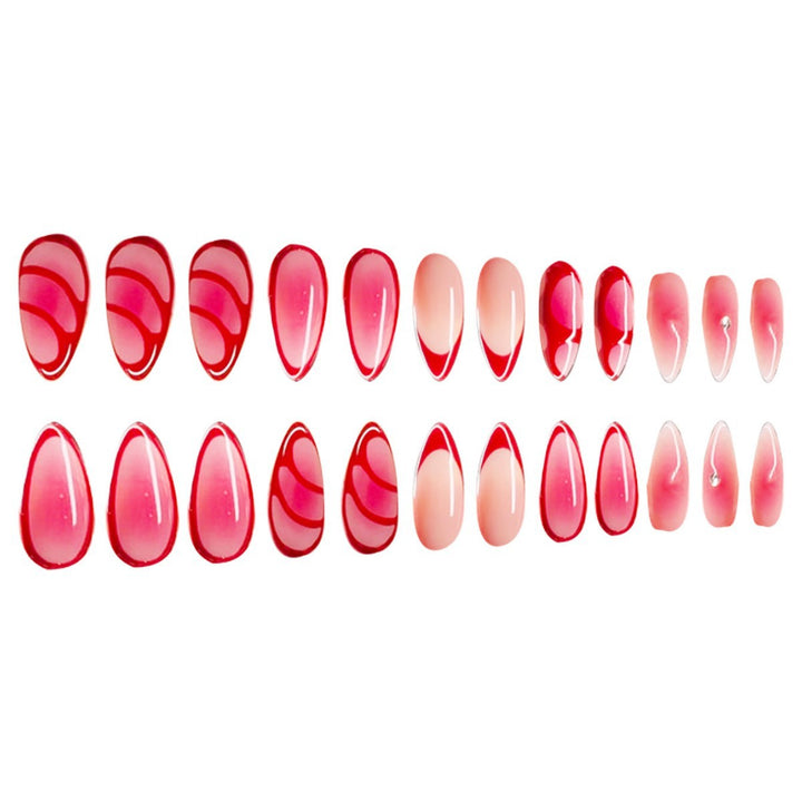 Künstlerisches Stiletto Press-On Nagelset Karnz