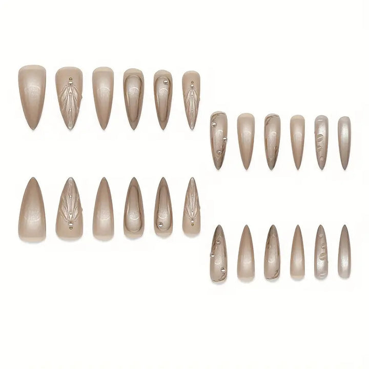 Premium Sculpted Press-On Nail Art Karnz