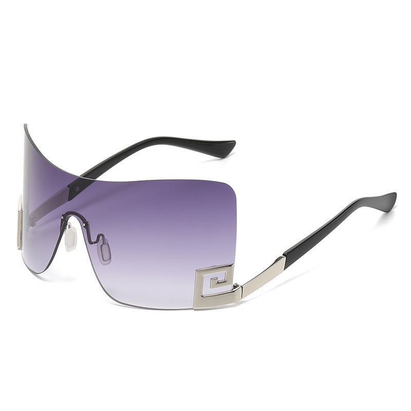 Damen Oversized Shield-Sonnenbrille mit extravagantem Design Karnz