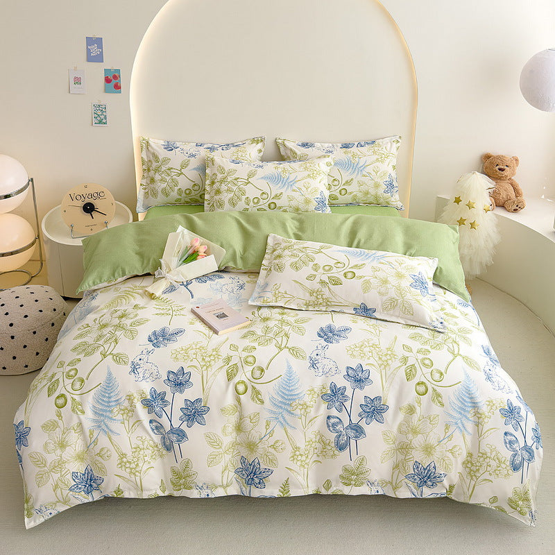 Blumenmuster Wende Bettbezug Set