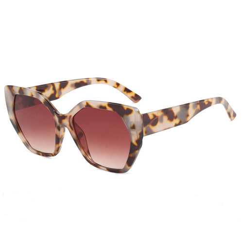 Damen oversized Sonnenbrille mit robustem, facettiertem Rahmen Karnz