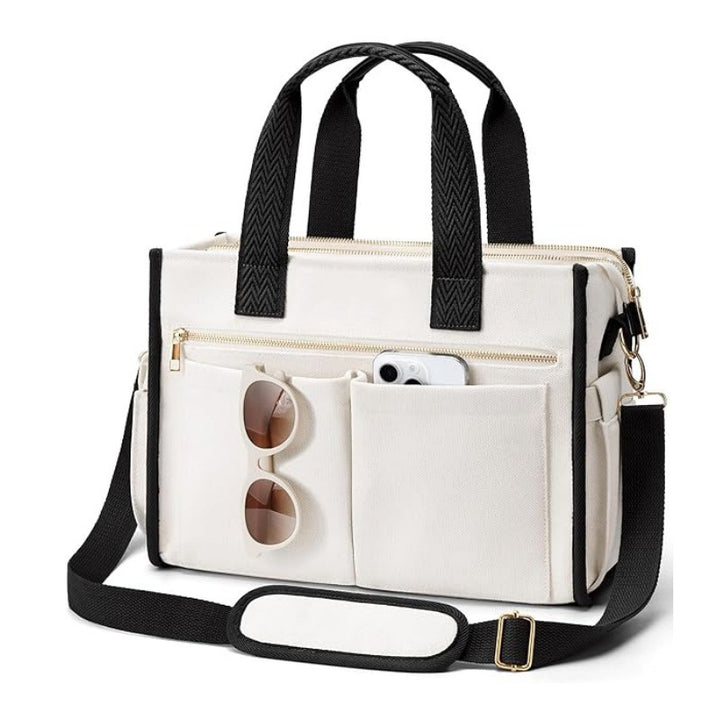 Elegante Handtasche mit Multiplem Fächersystem Karnz