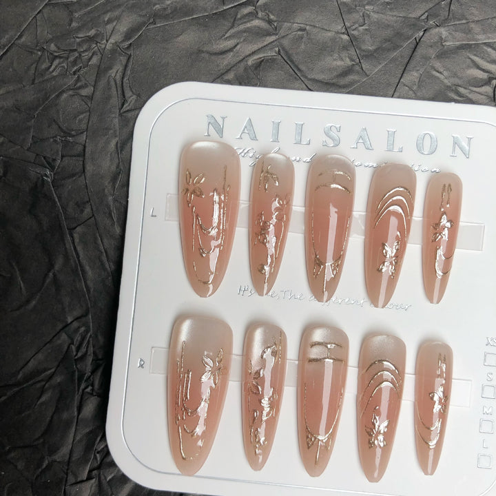 Florale Vintage Press-On Nagelset