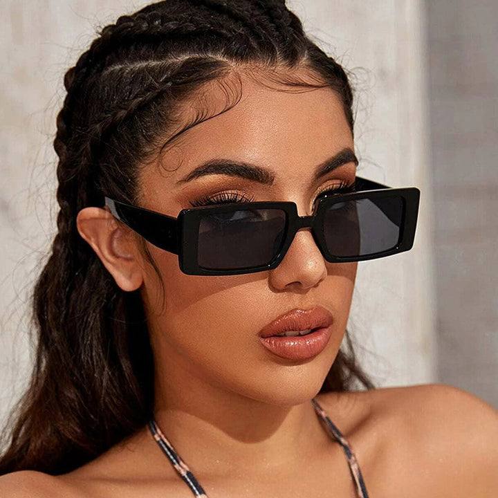 Damen modische quadratische Sonnenbrille im eleganten Retro-Stil Karnz