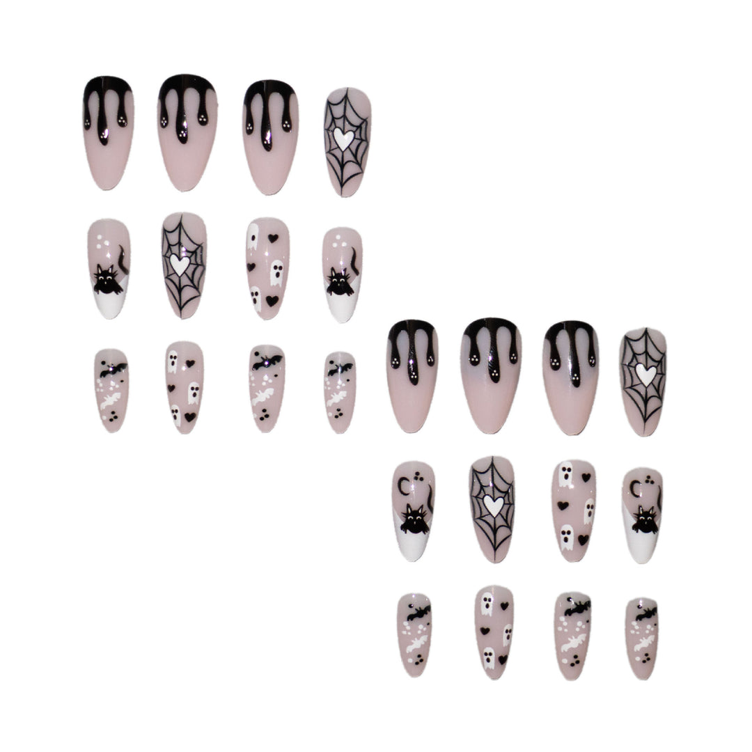 Halloween-Themen-Spinnen- und Gespenster-Nagelkunst-Set