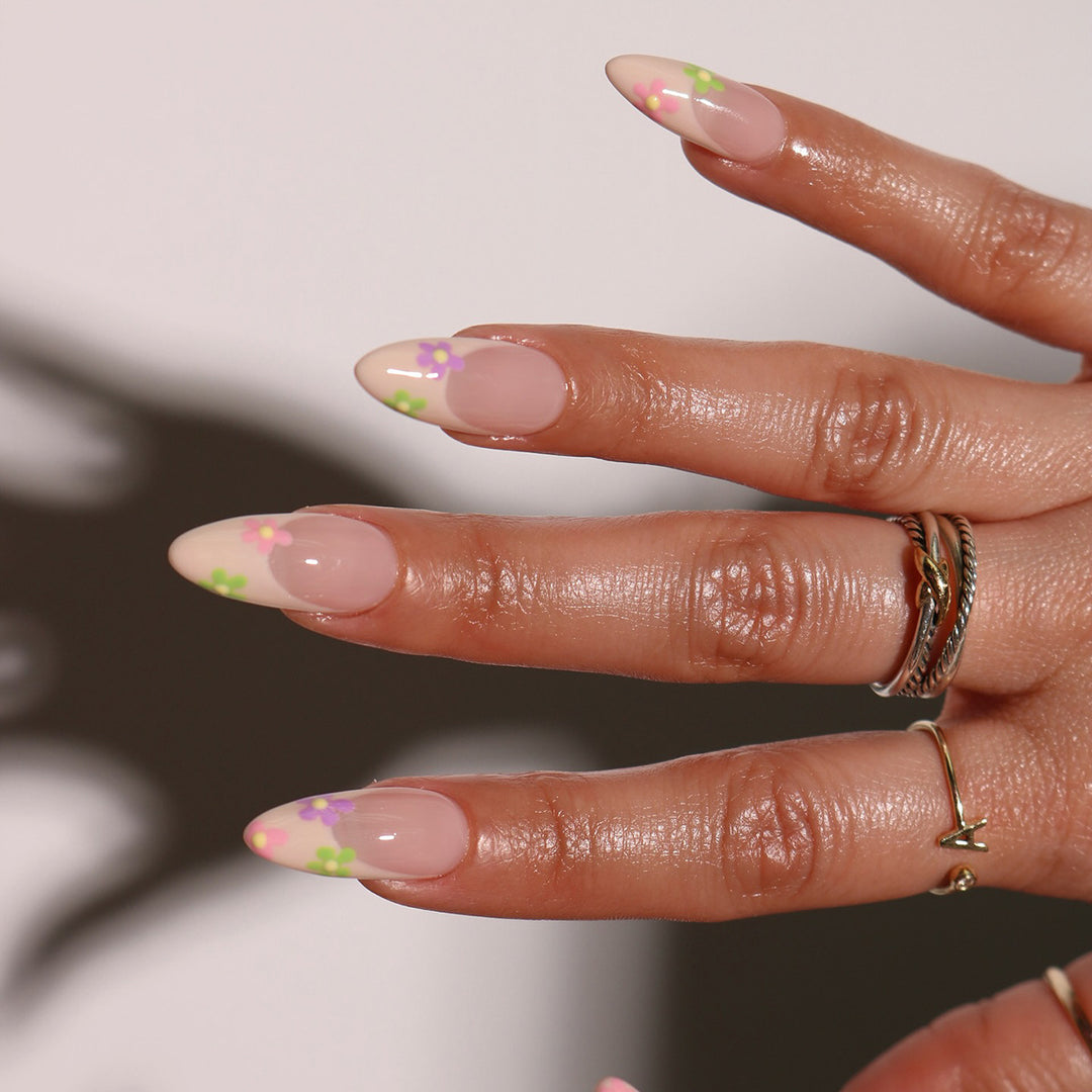 Florale Akzent Press-On Nagelset