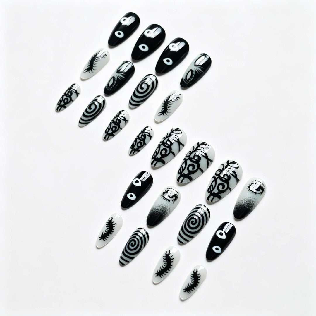 Künstlerisches von Halloween inspiriertes Nageldesign-Set