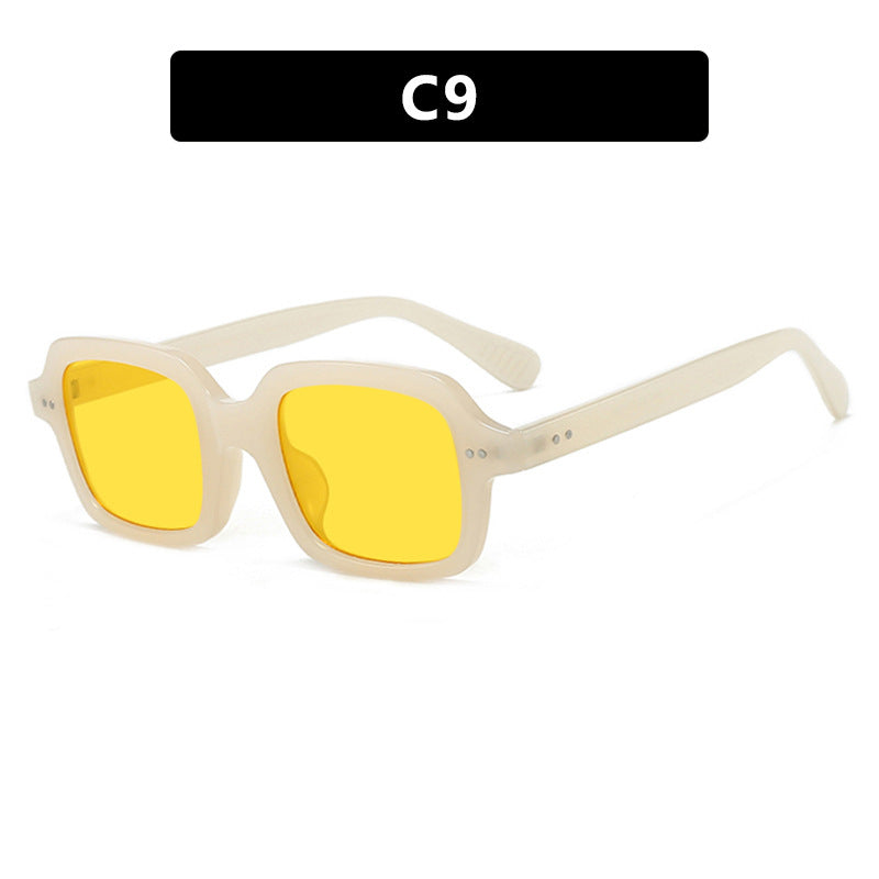 Damen moderne quadratische Sonnenbrille mit breitem Rahmen und elegantem Design Karnz