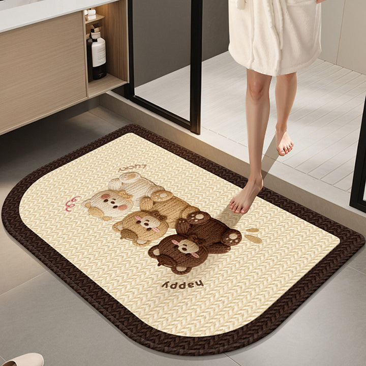 Absorbierende rutschfeste Badematte mit Wintermotiv