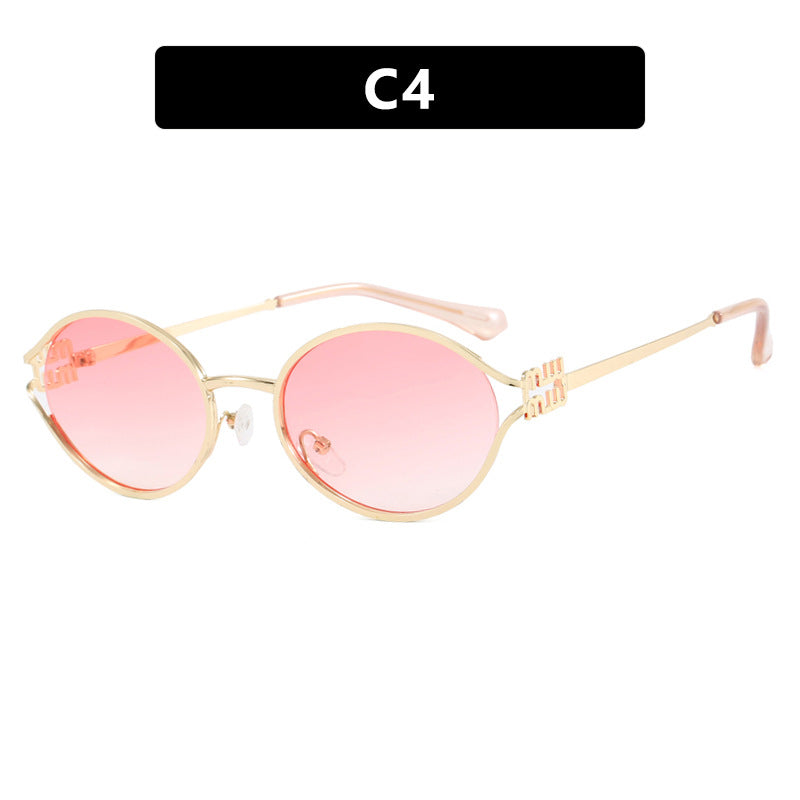 Damen elegante ovale Sonnenbrille Karnz