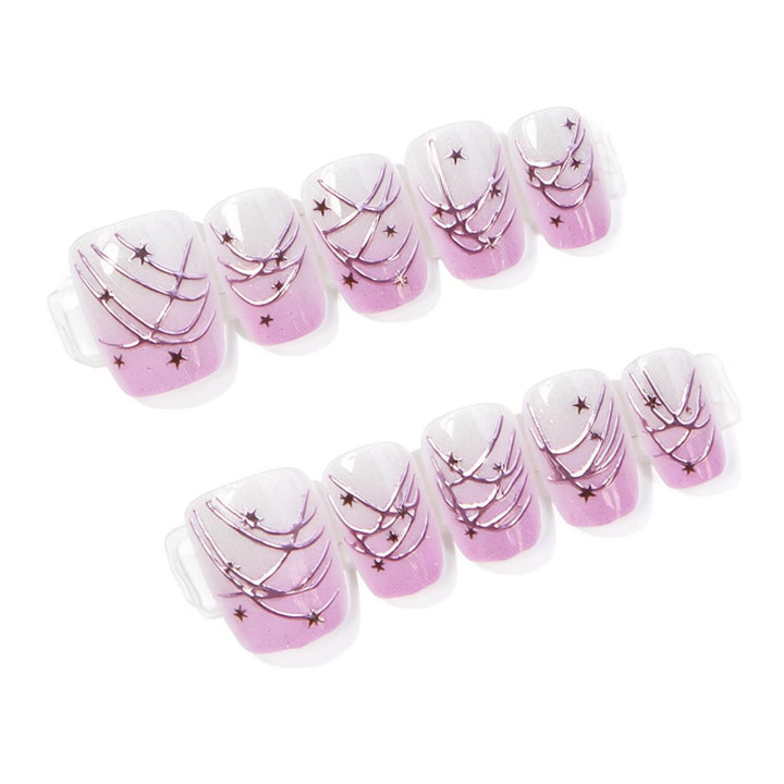 Künstlerisches Nail Art Press-On Set mit Sterne Akzenten Karnz
