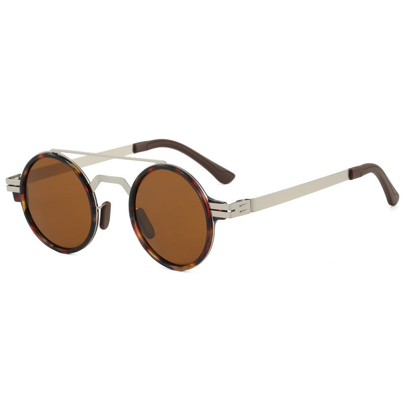 Damen modische runde Sonnenbrille mit minimalistischem Design Karnz