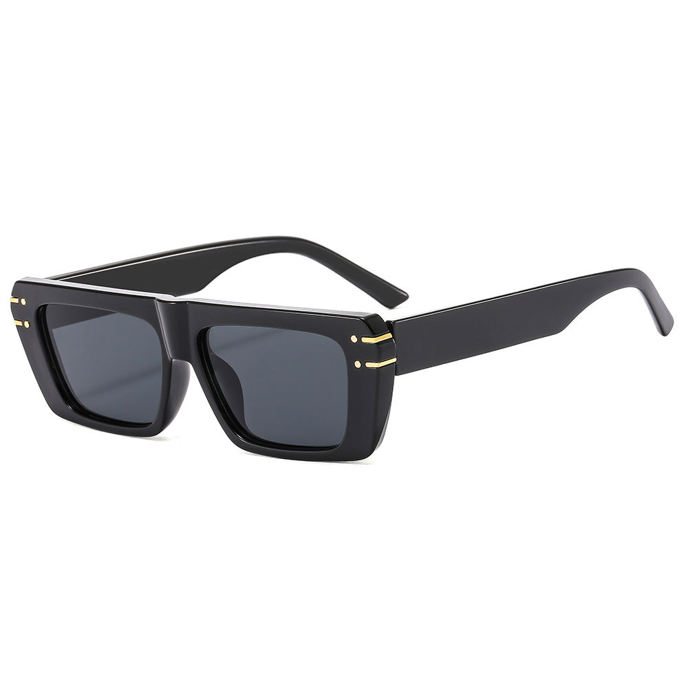 Damen modische quadratische Sonnenbrille mit glänzenden Akzenten Karnz