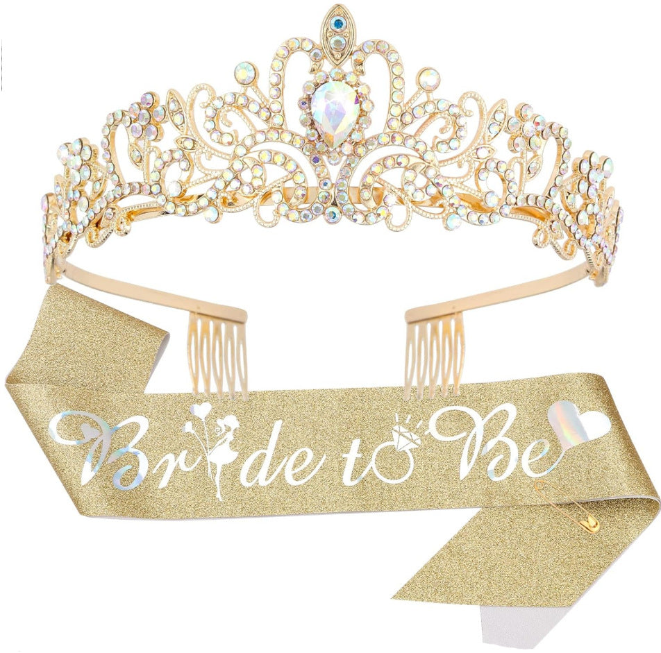 Damen Elegante Tiara mit Personalisiertem Sash Karnz