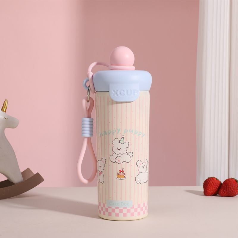 Damen Freizeit-Trinkflasche mit niedlichem Katzenmotiv Karnz