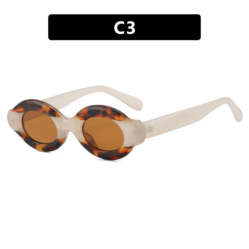Damen Sonnenbrille im trendigen Retro-Design mit ovalen Gläsern Karnz