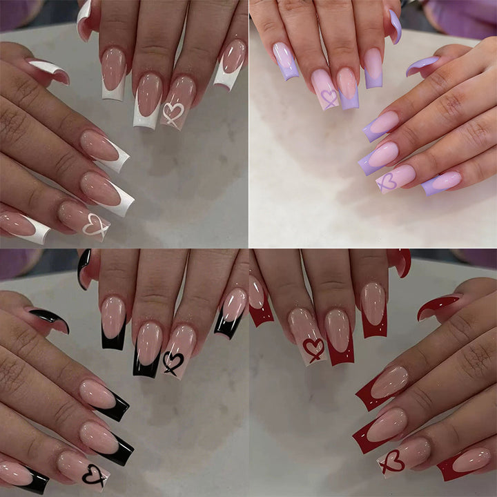 Künstlerisch Herz-inspiriertes Acryl-Nagelkunst-Enhancements Karnz