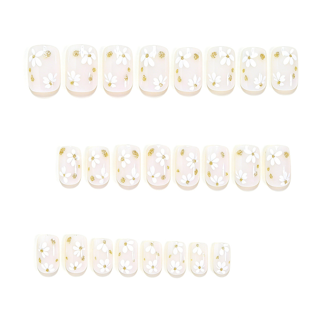Elegante Blumenmuster Press-On Nagelkunst Karnz