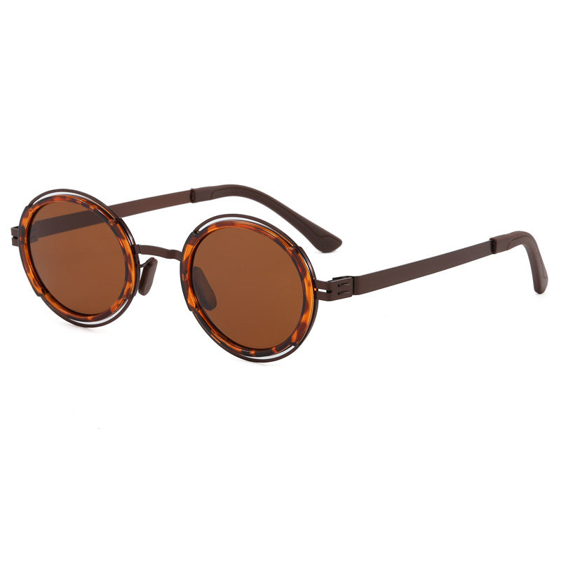 Damen modische runde Sonnenbrille mit elegantem Metallrahmen Karnz