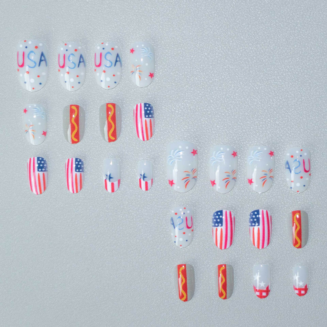 Patriotisches Nagelkunst-Set