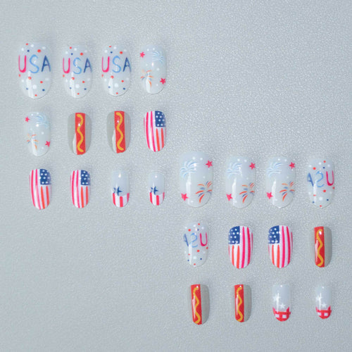 Patriotisches Nagelkunst-Set
