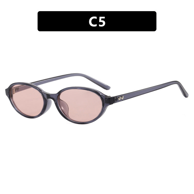 Damen modische Sonnenbrille mit ovalem Rahmen und UV-Schutz Karnz