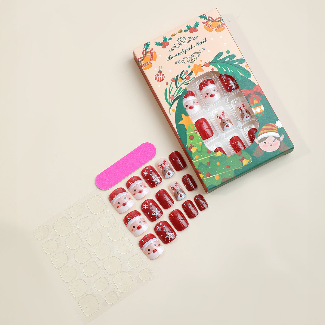 Festliches Kunstnagelset mit Weihnachtsmotiven Karnz