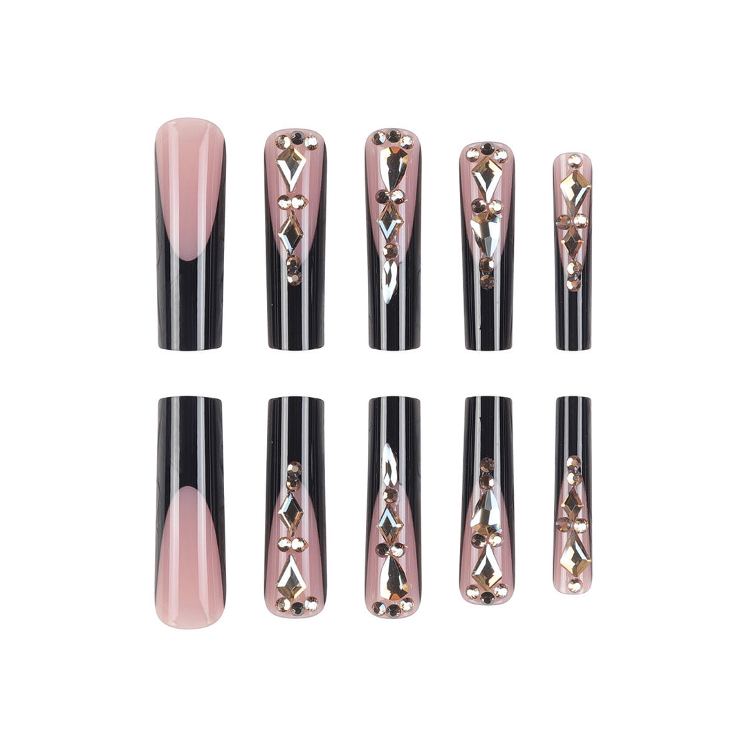 Glamouröse Stiletto Press-On Nägel mit Strass-Akzenten Karnz 1789085937