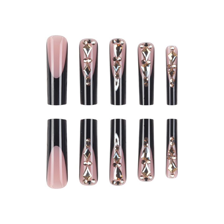 Glamouröse Stiletto Press-On Nägel mit Strass-Akzenten Karnz 1789085937