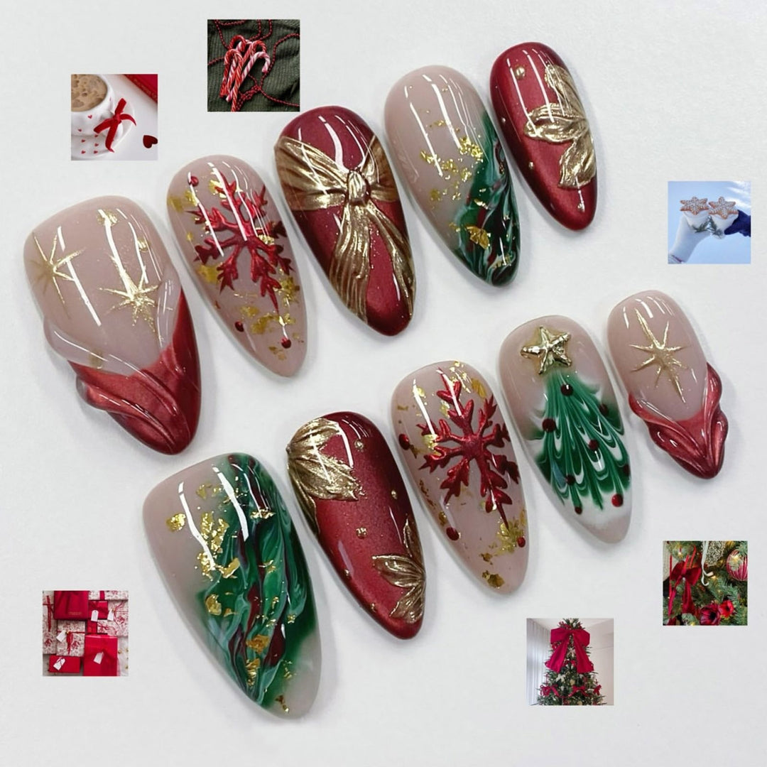Kunstnagelset mit festlichen Motiven Karnz