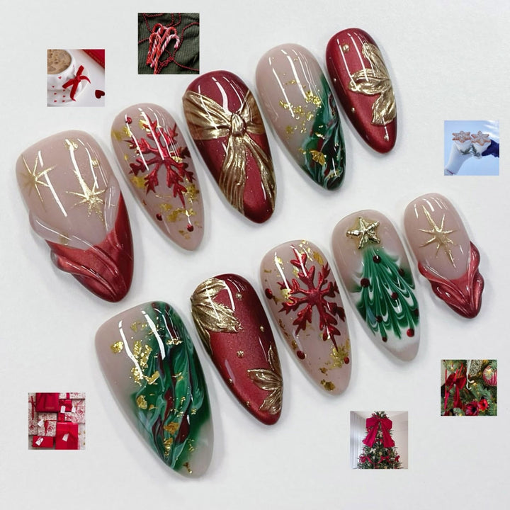 Kunstnagelset mit festlichen Motiven Karnz