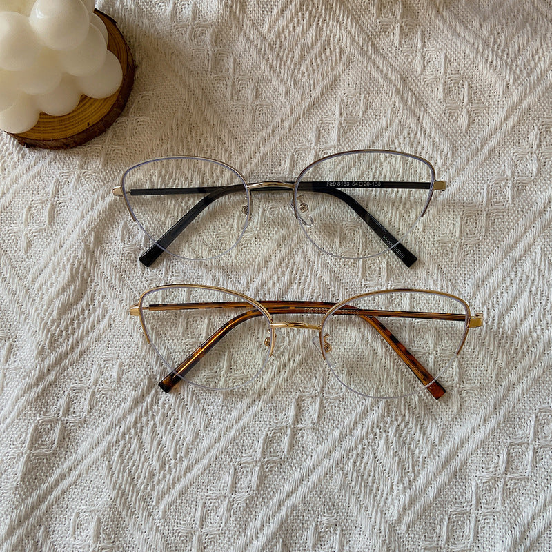Modische Cat-Eye Sonnenbrille mit Feinem Metallrahmen Karnz