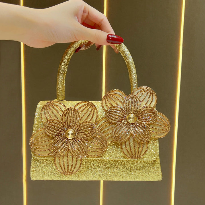 Blumenverzierte Abendhandtasche