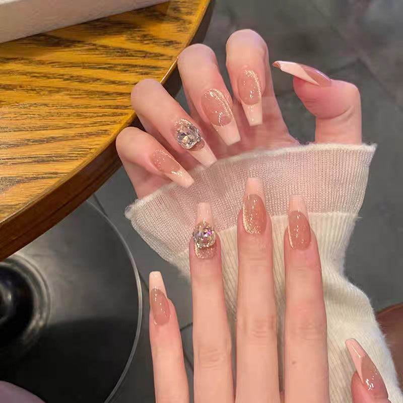 Glamouröse Acryl Press-On Nagel Set mit dekorativen Designs Karnz