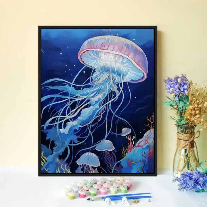 Jellyfish-inspiriertes Canvas-Wandkunst Karnz