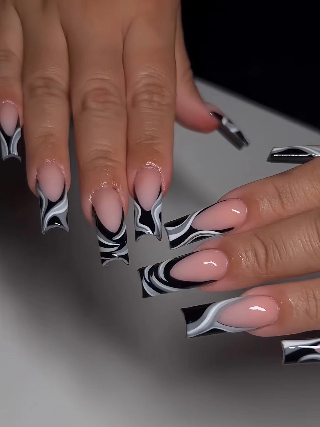 Künstlerische Marmorierte Acryl Nagelverstärkungen Karnz