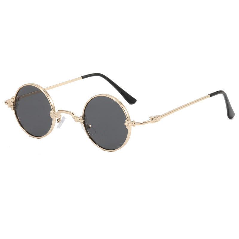 Damen modische runde Brille mit hochwertigem Metallrahmen und flexiblen Bügeln Karnz