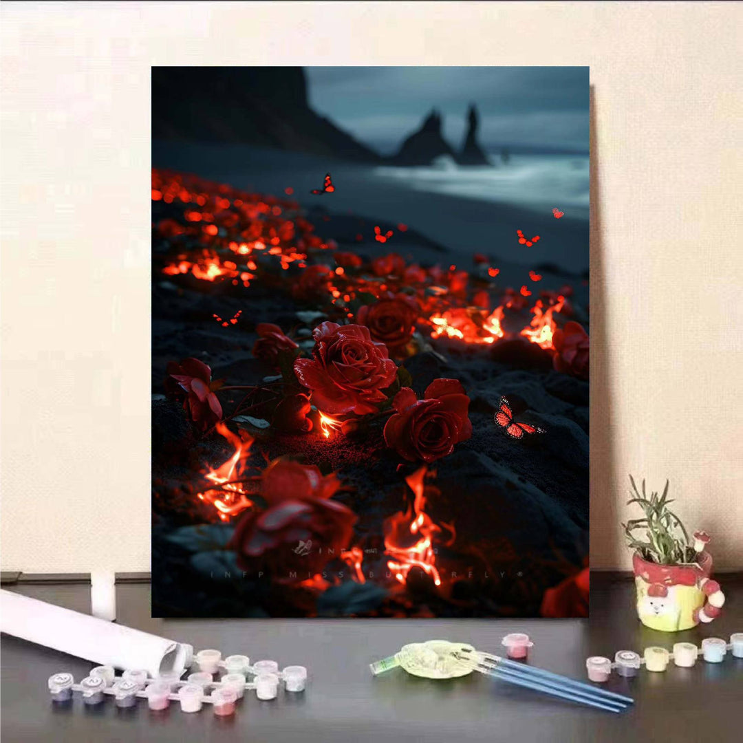 Floral Fantasy Malen nach Zahlen Wandkunst Karnz