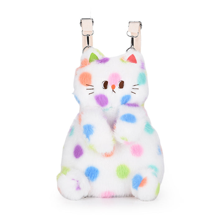 Plüsch Tasche mit Verspieltem Katzenmotiv Karnz