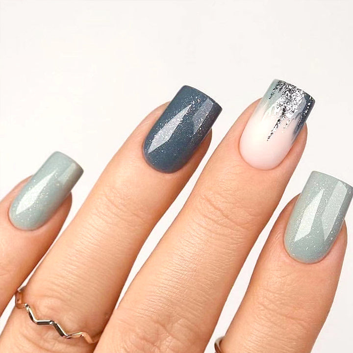 Gradient Glitter Gel Nagelspitzen Set Karnz