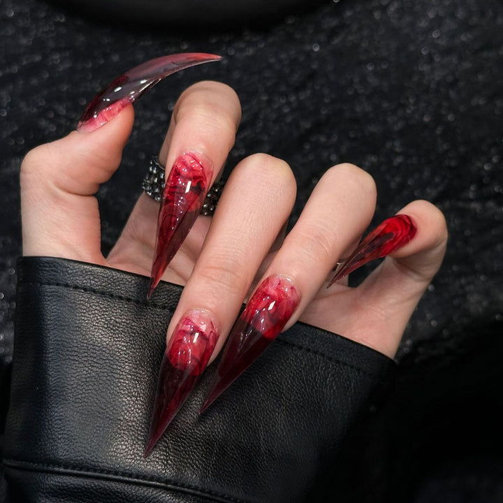 Dramatische Stiletto Press-On Nagel Set