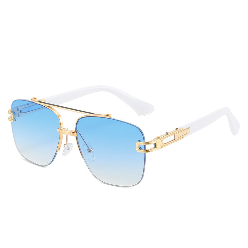 Damen Modische quadratische Sonnenbrille mit elegantem Metallrahmen Karnz