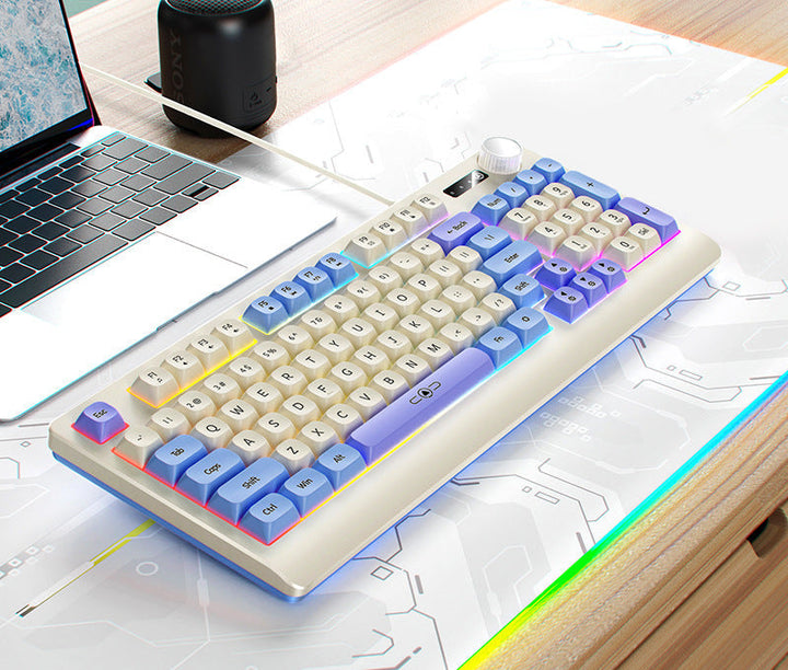Retro RGB Mechanische Tastatur und Optische Gaming-Maus Set Karnz