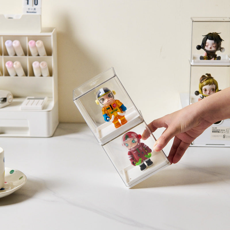 Stapelbare Acryl-Displaybox für Sammelfiguren mit abnehmbarem Deckel und staubdichtem Schutz