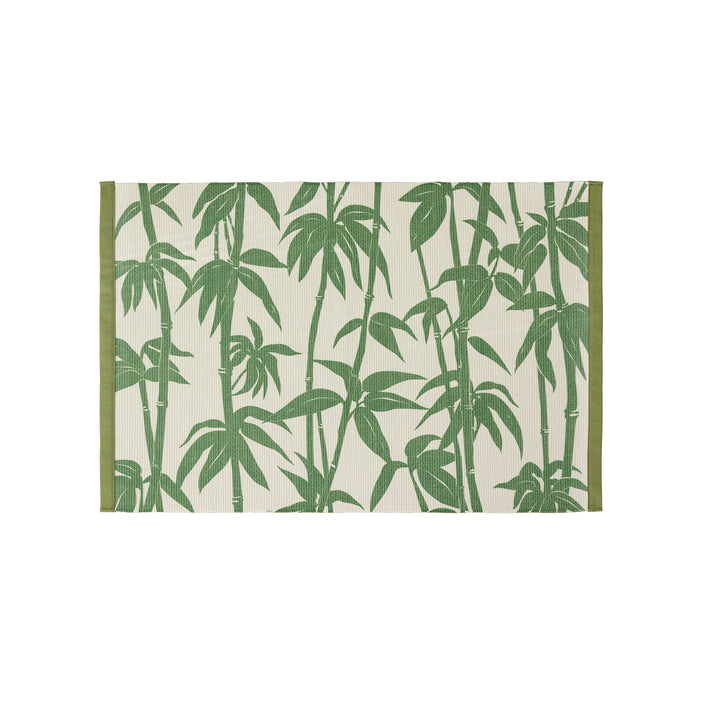 Dekorativer Jacquard‑Tischläufer mit floraler Webstruktur und verstärkter Kante